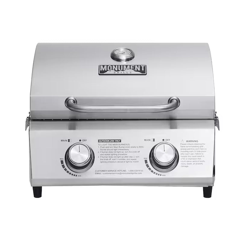 Stainless Steel 2-Burner Liquid Propane Gas Grill