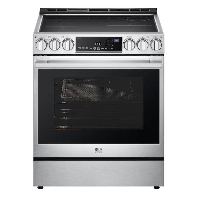 STUDIO 30-In 5 Burners 6.3-Cu Ft Self-Cleaning Air Fry Convection Oven Freestanding Single Induction Range (Stainless Steel)