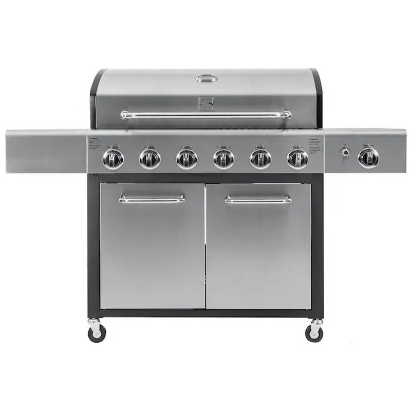 Stainless Steel 6-Burner Liquid Propane Gas Grill with 1 Side Burner