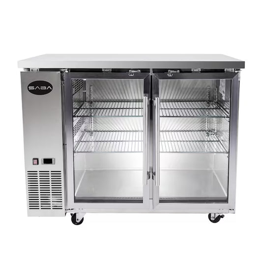 49-Inches W 180 -Can Capacity Stainless Steel Freestanding Indoor Beverage Refrigerator with Glass Door