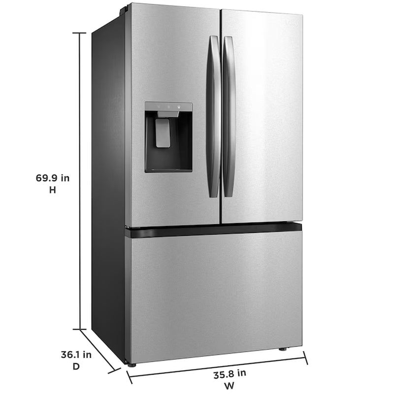 Standard-Depth 29.3-Cu. Feet 3 -Door Smart Compatible French Door Refrigerator with Dual Ice Maker with Water and Ice Dispenser ( Stainless Steel ) ENERGY STAR Certified