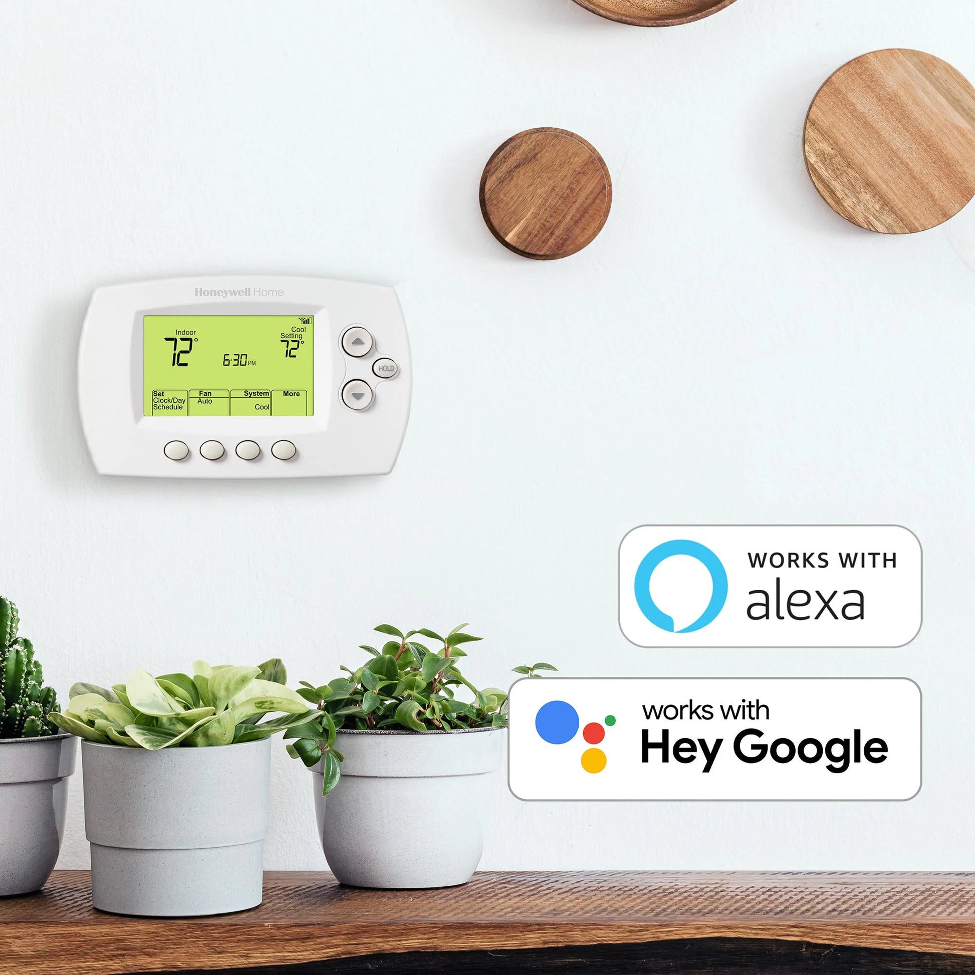 White Thermostat with Wi-Fi Compatibility