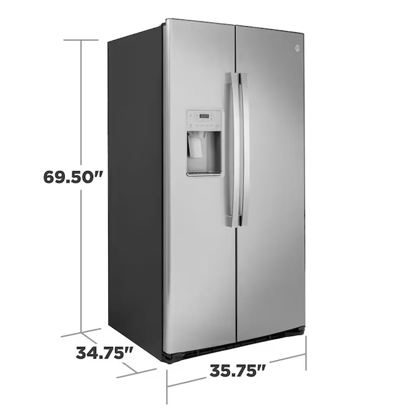 25.1-Cu Ft Side-By-Side Refrirator with Ice Maker, Water and Ice Dispenser (Stainless Steel)