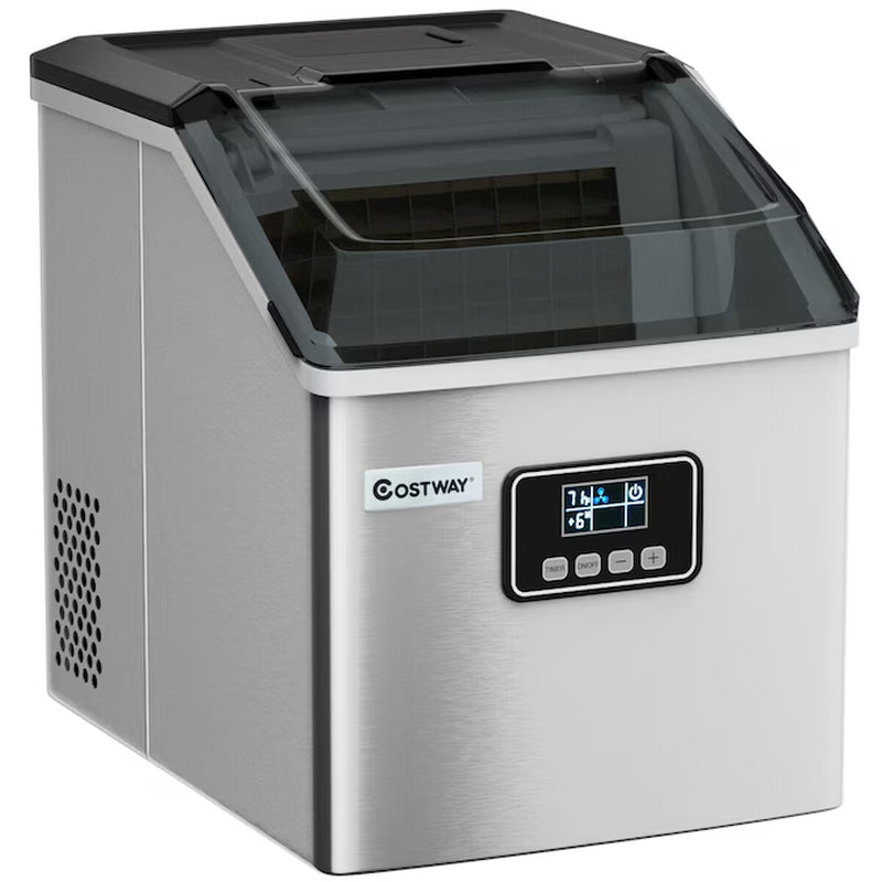 Costway 48-Lbs. Ice per Day Freestanding Cubed Ice Maker ( Sliver )