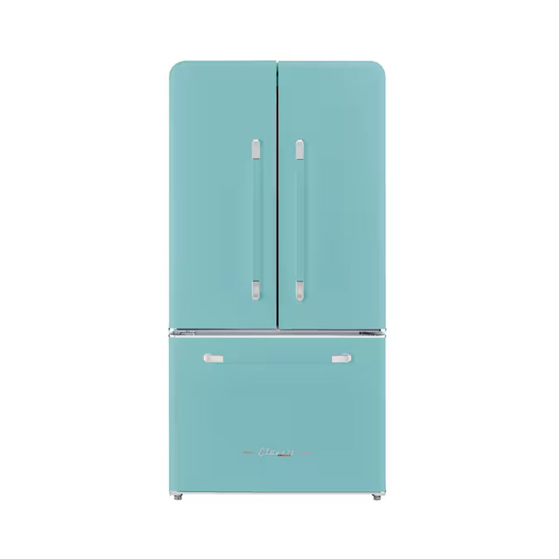 Classic Retro Counter-Depth 21.4-Cu. Feet 3 -Door French Door Refrigerator with Ice Maker with Ice Dispenser ( Marshmallow White ) ENERGY STAR Certified