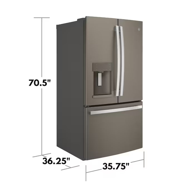 Standard-Depth 27.8-Cu. Feet 3 -Door French Door Refrirator with Ice Maker with Water and Ice Dispenser ( Slate ) ENERGY STAR Certified