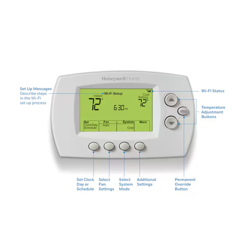 White Thermostat with Wi-Fi Compatibility