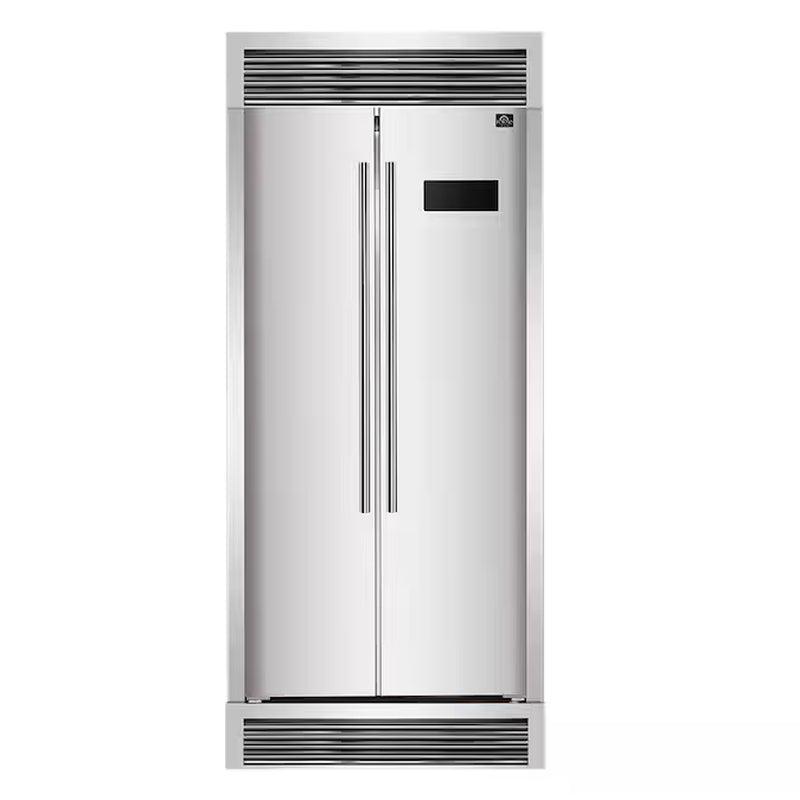 Salerno 15.6-Cu Ft Counter-Depth Side-By-Side Refrigerator (Stainless Steel)