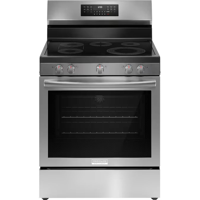 Gallery 30-In Glass Top 5 Burners 5.3-Cu Ft Self & Steam Cleaning Air Fry Convection Oven Freestanding Electric Range (Fingerprint Resistant Stainless Steel)