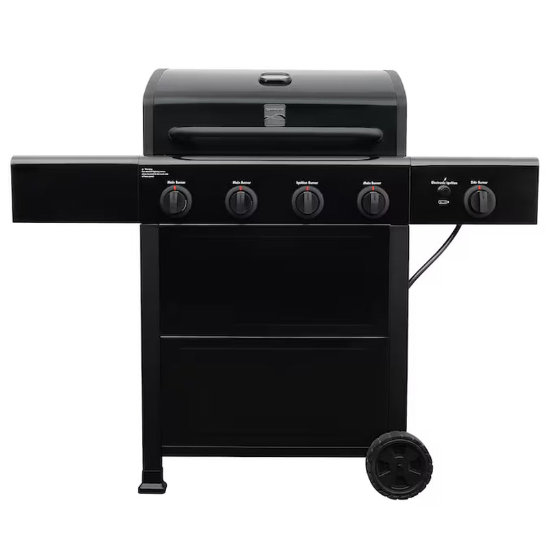 Stainless Steel 4-Burner Liquid Propane Gas Grill with 1 Side Burner