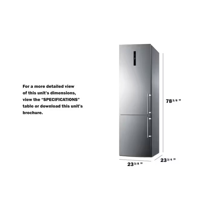 11.7-Cu. Feet Counter-Depth Bottom-Freezer Refrigerator Stainless Steel Doors and Gray Cabinet ) ENERGY STAR Certified