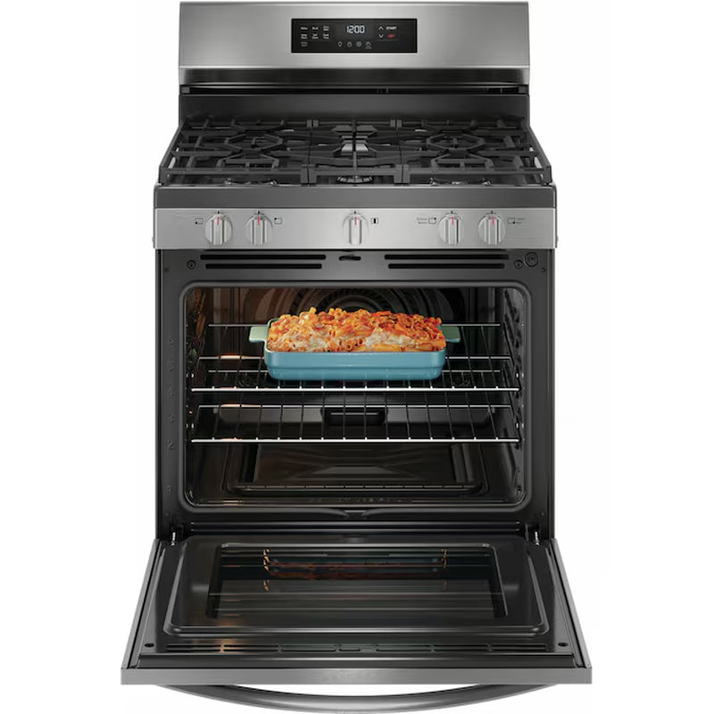 30-In 5 Burners 5.1-Cu Ft Self-Cleaning Air Fry Convection Oven Freestanding Natural Gas Range (Stainless Steel)