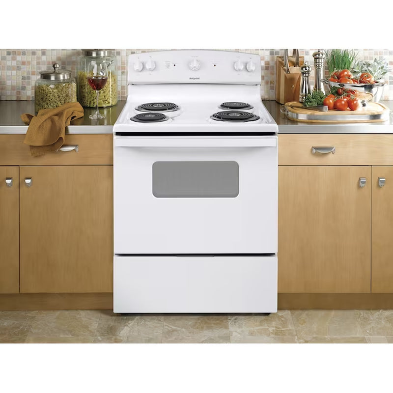 30-In 4 Burners 5-Cu Ft Freestanding Electric Range (White)