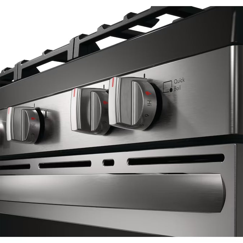 30-In 5 Burners 5.1-Cu Ft Self-Cleaning Air Fry Convection Oven Freestanding Natural Gas Range (Stainless Steel)