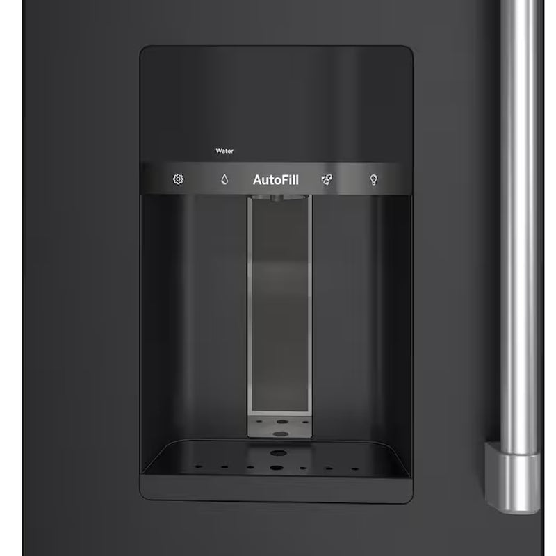 Counter-Depth 22.3-Cu. Feet 4 -Door Smart Compatible French Door Refrigerator with Ice Maker with Water and Ice Dispenser ( Matte Black ) ENERGY STAR Certified