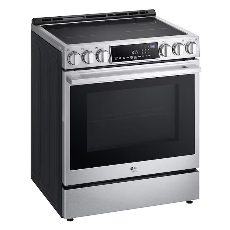 STUDIO 30-In 5 Burners 6.3-Cu Ft Self-Cleaning Air Fry Convection Oven Freestanding Single Induction Range (Stainless Steel)